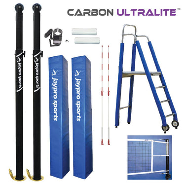 Carbon Ultralite Volleyball Deluxe Package (3 in. Floor Sleeve) - NFHS, NCAA, USVBA Compliant